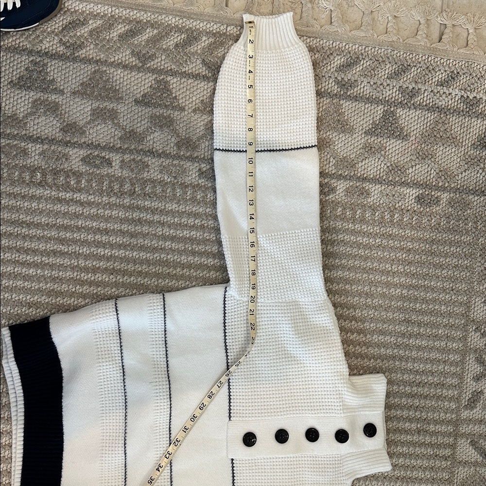 Commense Cream and Black Buttoned Cowl Neck Sweater - Picture 6 of 6